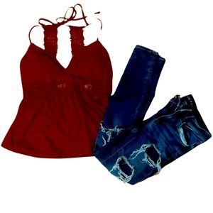 Tie back crochet tank